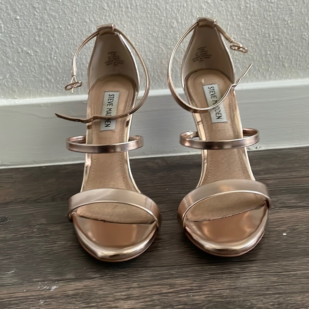 Steve Madden rose gold high heel sandals